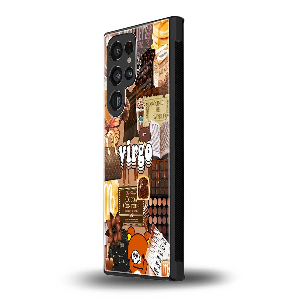 virgo aesthetic collage back phone cover | glass case for samsung galaxy s23 ultra