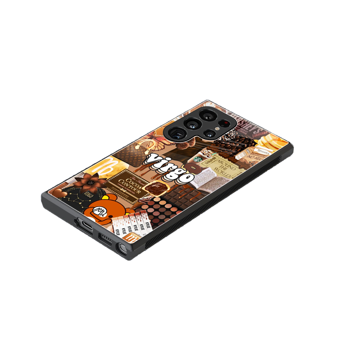 virgo aesthetic collage back phone cover | glass case for samsung galaxy s24 ultra