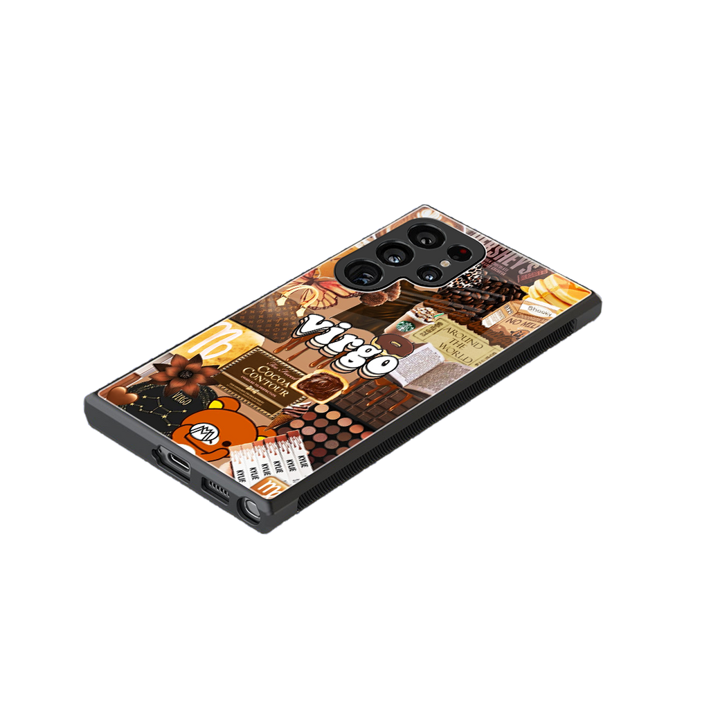 virgo aesthetic collage back phone cover | glass case for samsung galaxy s23 ultra