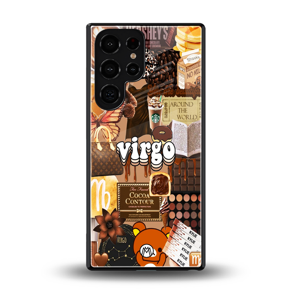 virgo aesthetic collage back phone cover | glass case for samsung galaxy s25 ultra