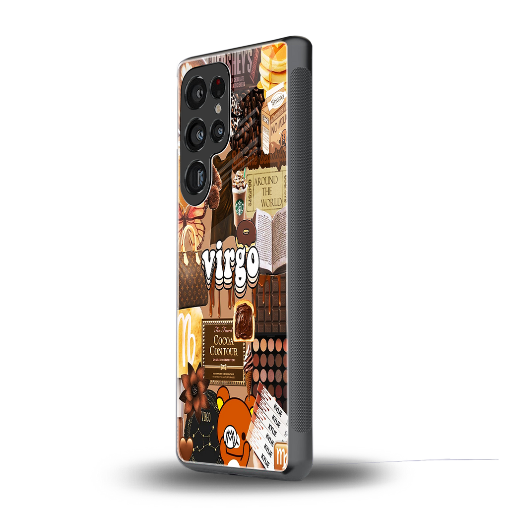 virgo aesthetic collage back phone cover | glass case for samsung galaxy s25 ultra