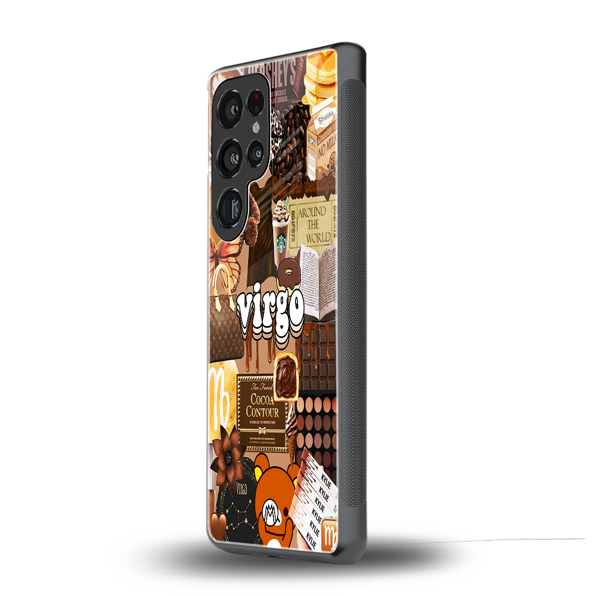 virgo aesthetic collage back phone cover | glass case for samsung galaxy s25 ultra