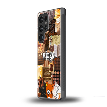 virgo aesthetic collage back phone cover | glass case for samsung galaxy s25 ultra