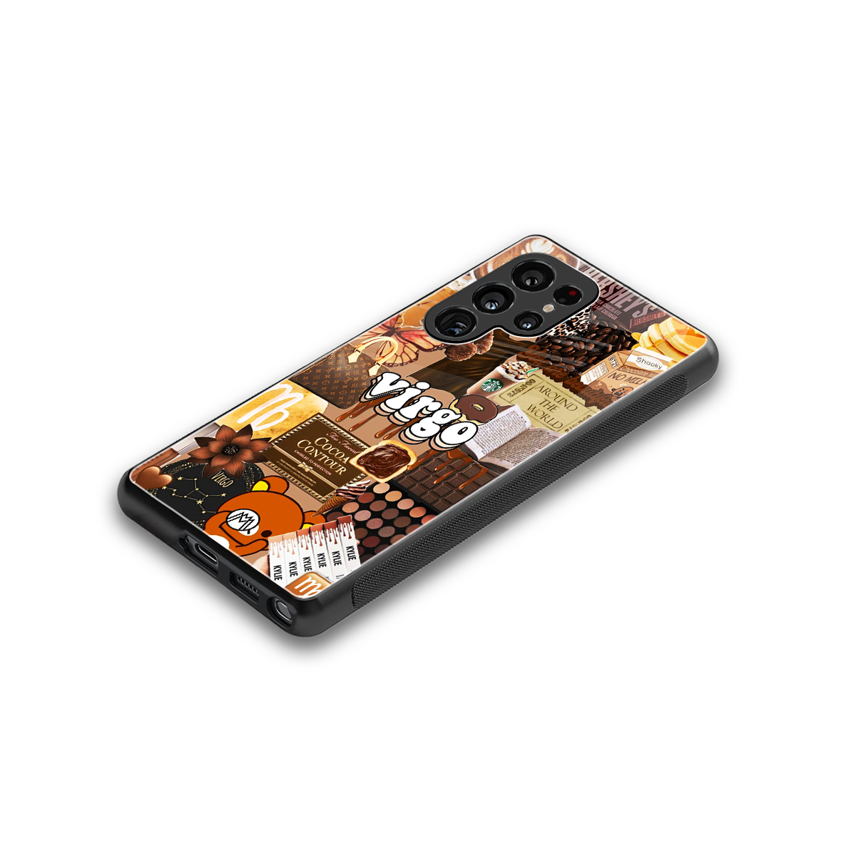 virgo aesthetic collage back phone cover | glass case for samsung galaxy s25 ultra