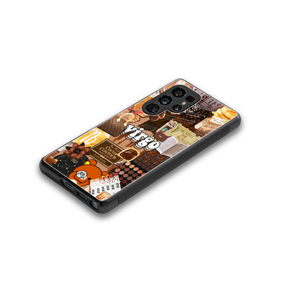 virgo aesthetic collage back phone cover | glass case for samsung galaxy s25 ultra