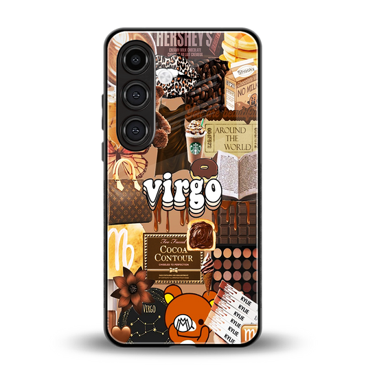 virgo aesthetic collage back phone cover | glass case for samsung galaxy s23