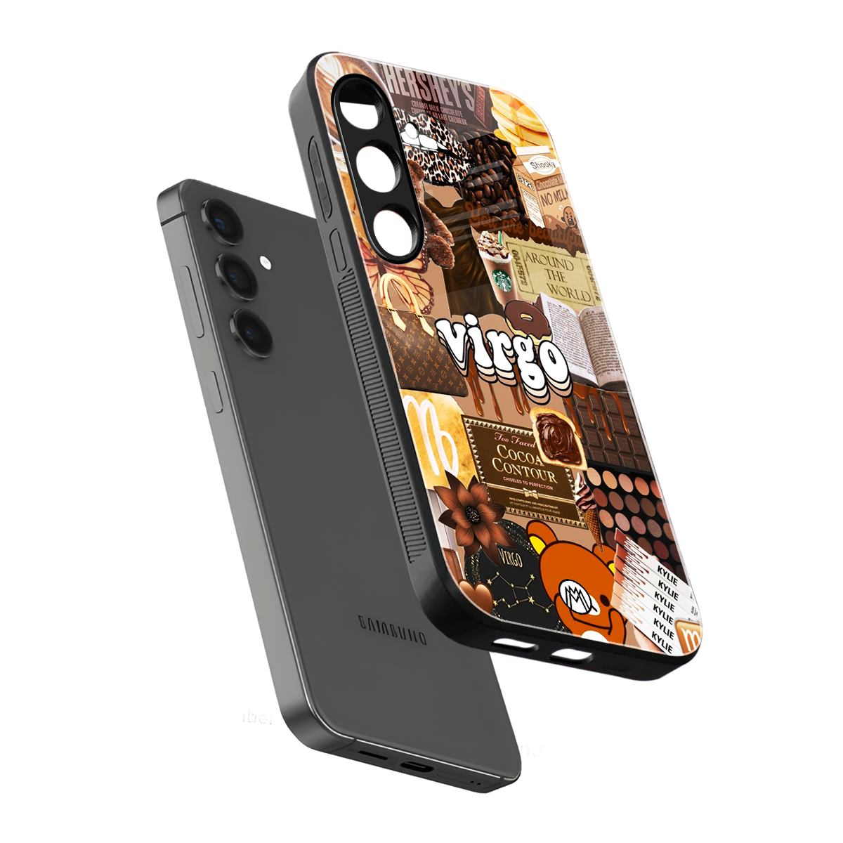 virgo aesthetic collage back phone cover | glass case for samsung galaxy s24 plus