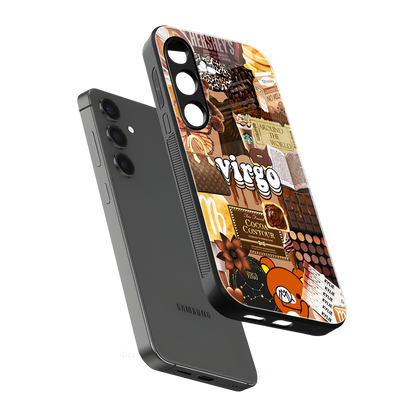 virgo aesthetic collage back phone cover | glass case for samsung galaxy s25 plus