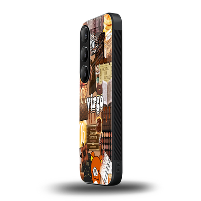 virgo aesthetic collage back phone cover | glass case for samsung galaxy s25 plus