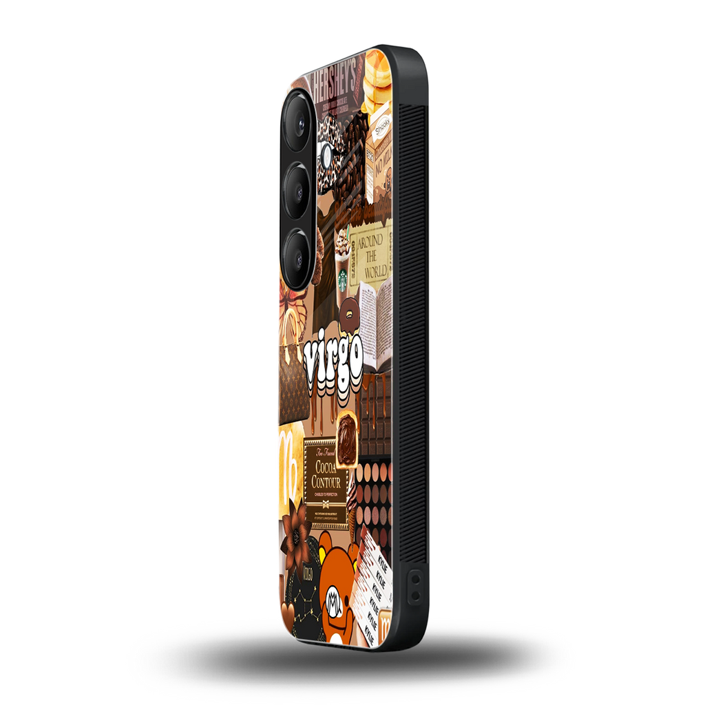 virgo aesthetic collage back phone cover | glass case for samsung galaxy s24 fe