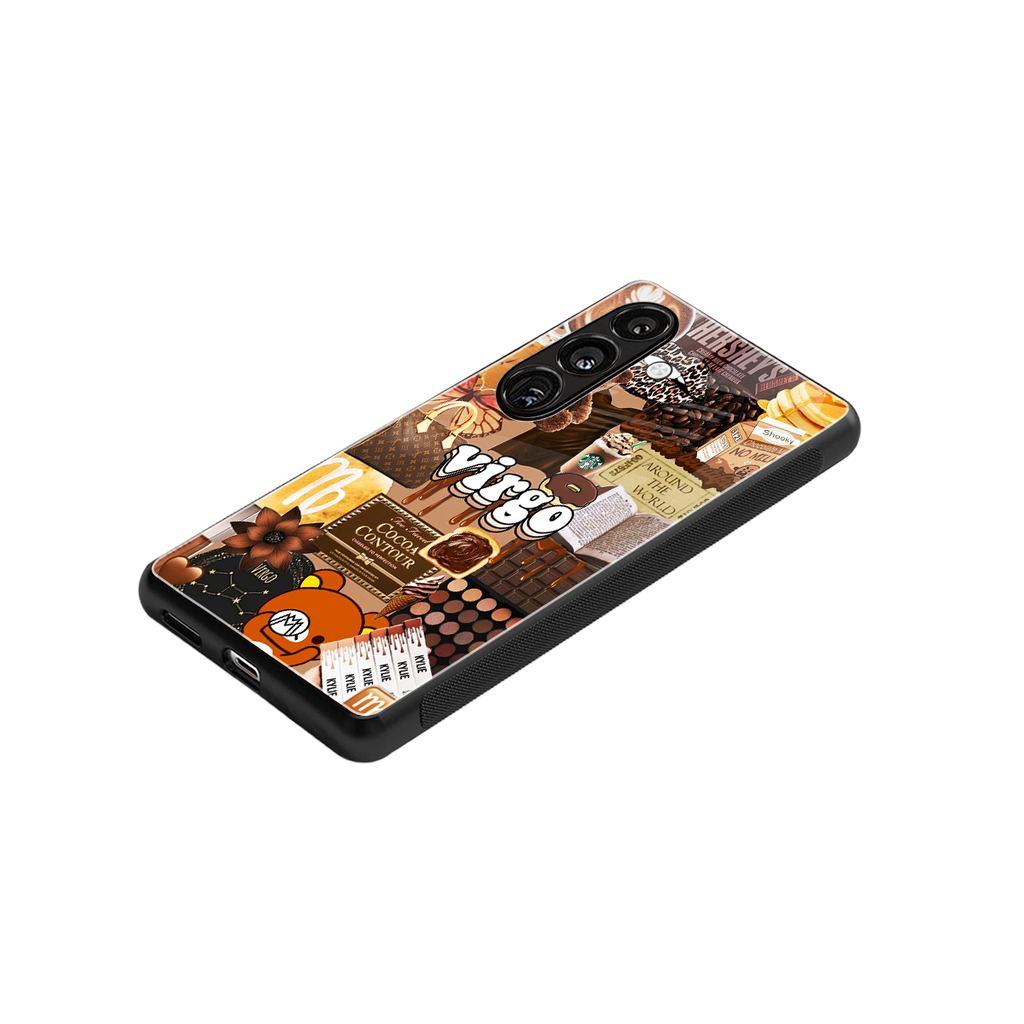 virgo aesthetic collage back phone cover | glass case for samsung galaxy s24 fe