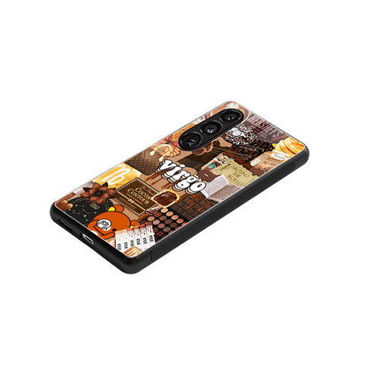 virgo aesthetic collage back phone cover | glass case for samsung galaxy s25 plus