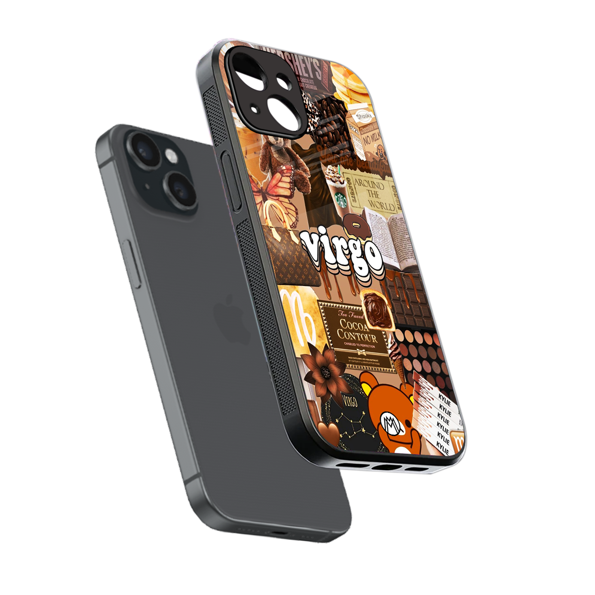 virgo aesthetic collage back phone cover | glass case for iphone 15