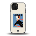 vogue lady back phone cover | glass case for iphone 13 mini