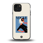 vogue lady back phone cover | glass case for iphone 13 mini
