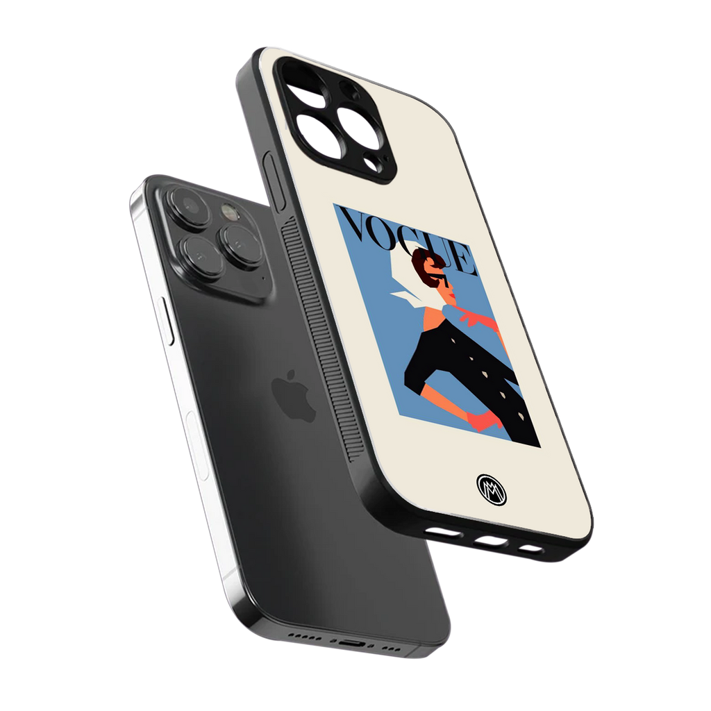 vogue lady back phone cover | glass case for iphone 13 pro max