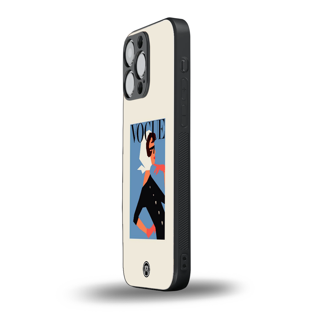 vogue lady back phone cover | glass case for iphone 13 pro max