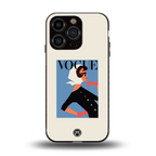 vogue lady back phone cover | glass case for iphone 13 pro