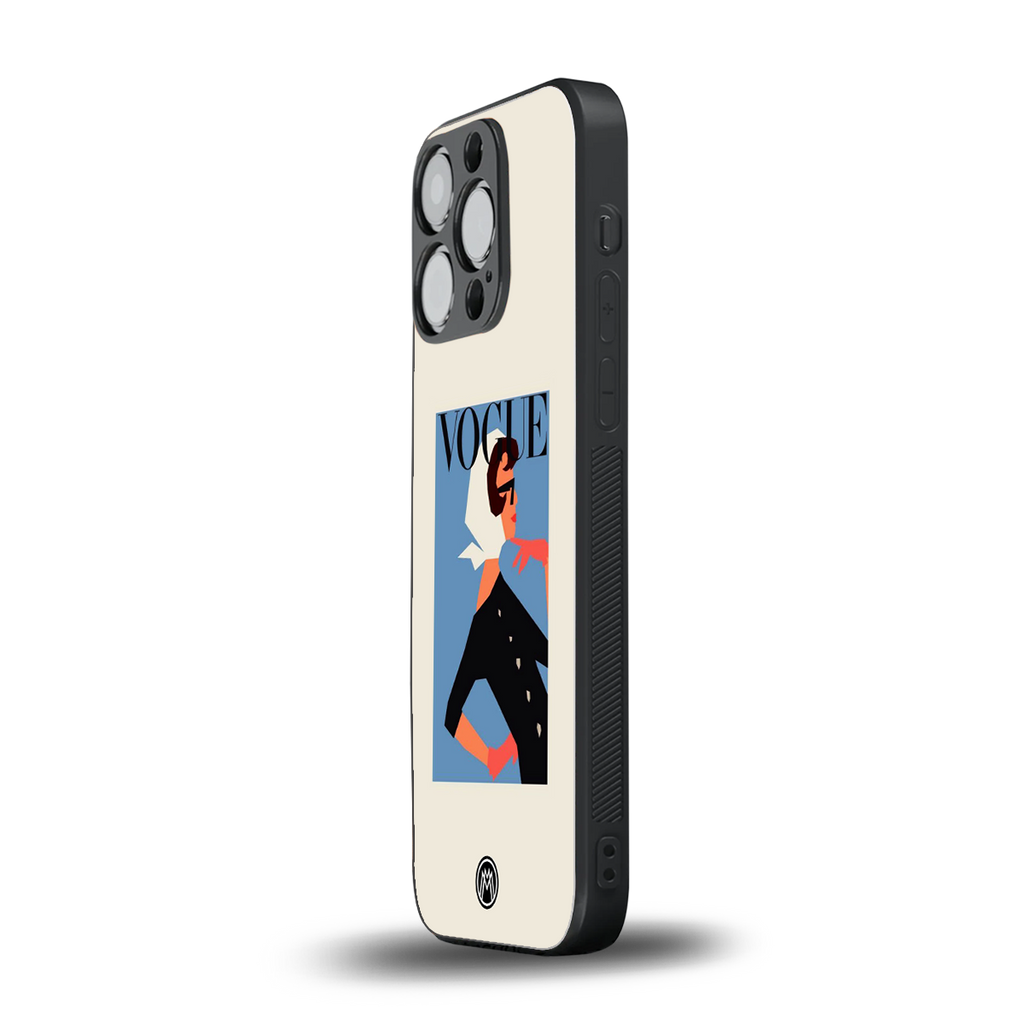 vogue lady back phone cover | glass case for iphone 13 pro