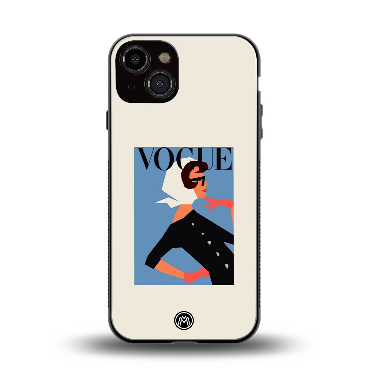 vogue lady back phone cover | glass case for iphone 13