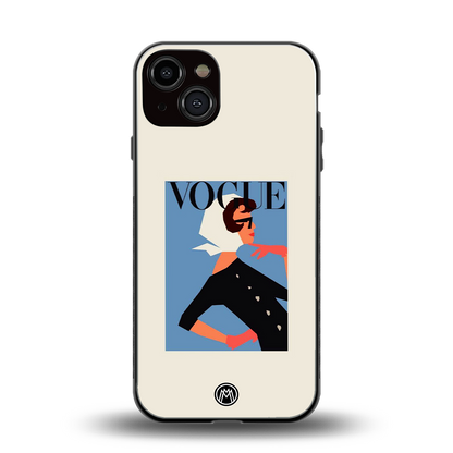 vogue lady back phone cover | glass case for iphone 13