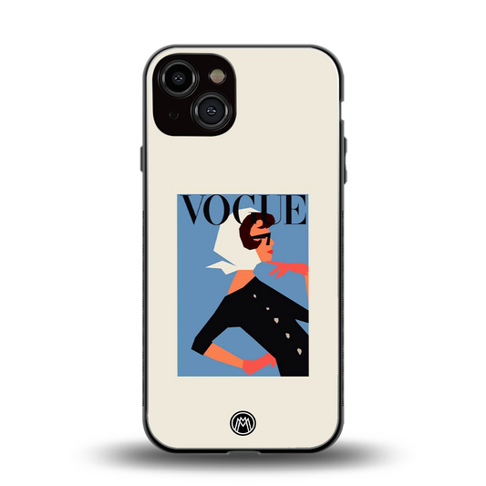 vogue lady back phone cover | glass case for iphone 13