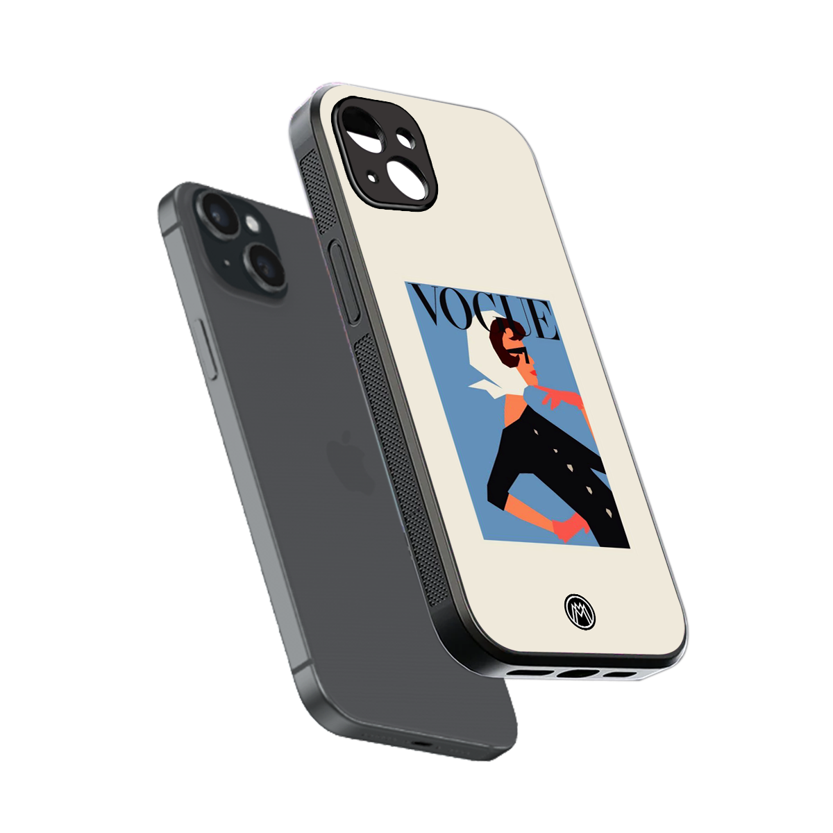 vogue lady back phone cover | glass case for iphone 14 plus