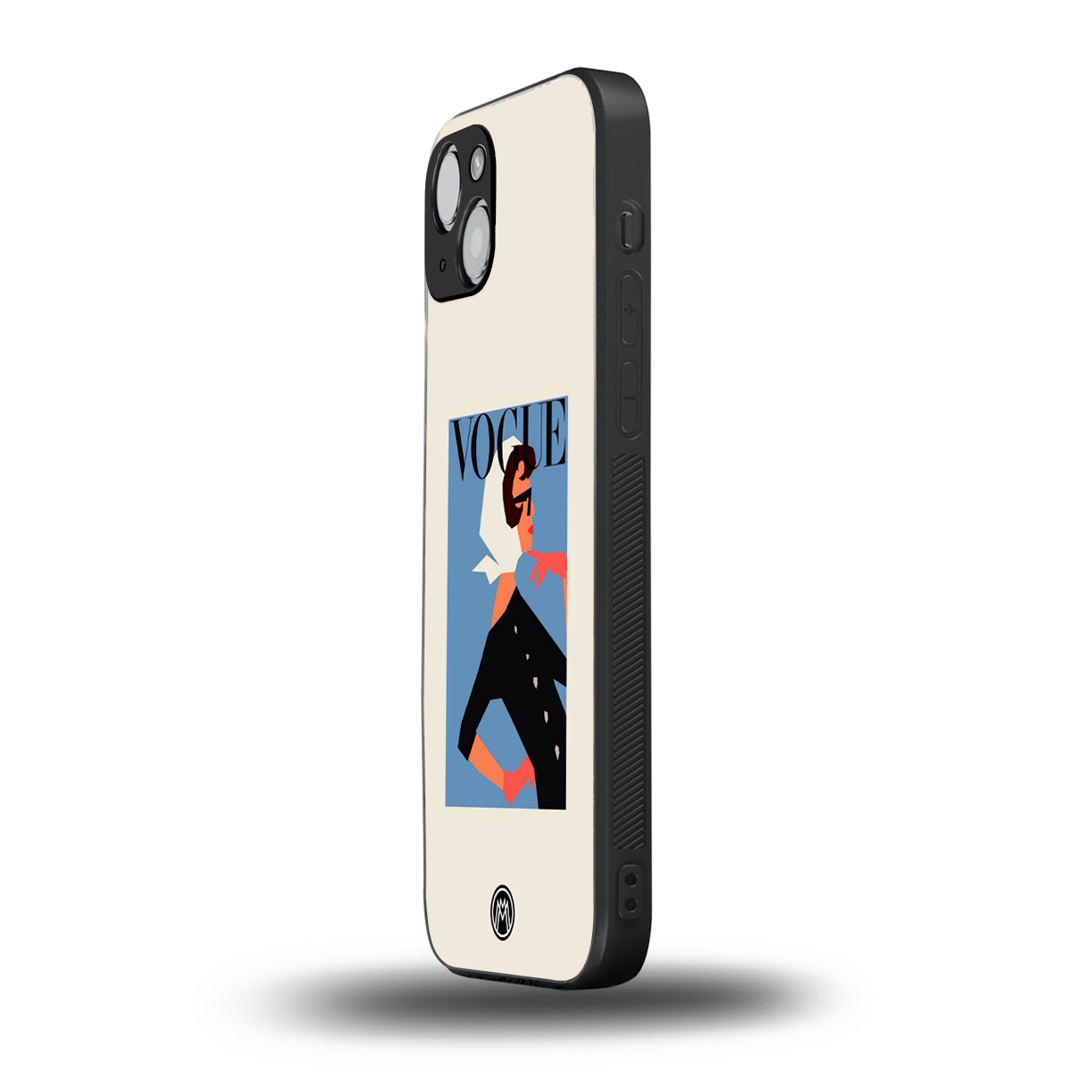 vogue lady back phone cover | glass case for iphone 14 plus