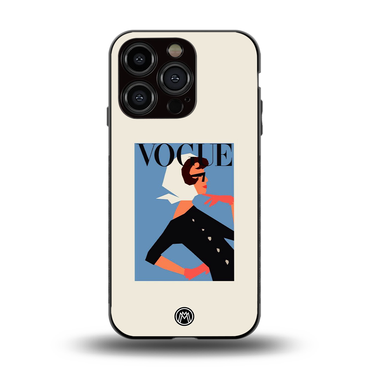 vogue lady back phone cover | glass case for iphone 15 pro