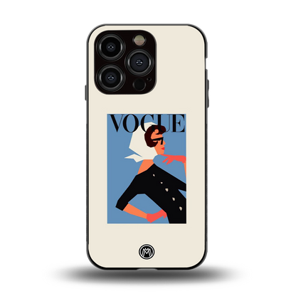 vogue lady back phone cover | glass case for iphone 15 pro