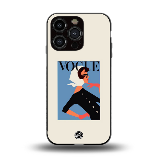 vogue lady back phone cover | glass case for iphone 15 pro