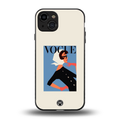 vogue lady back phone cover | glass case for iphone 15