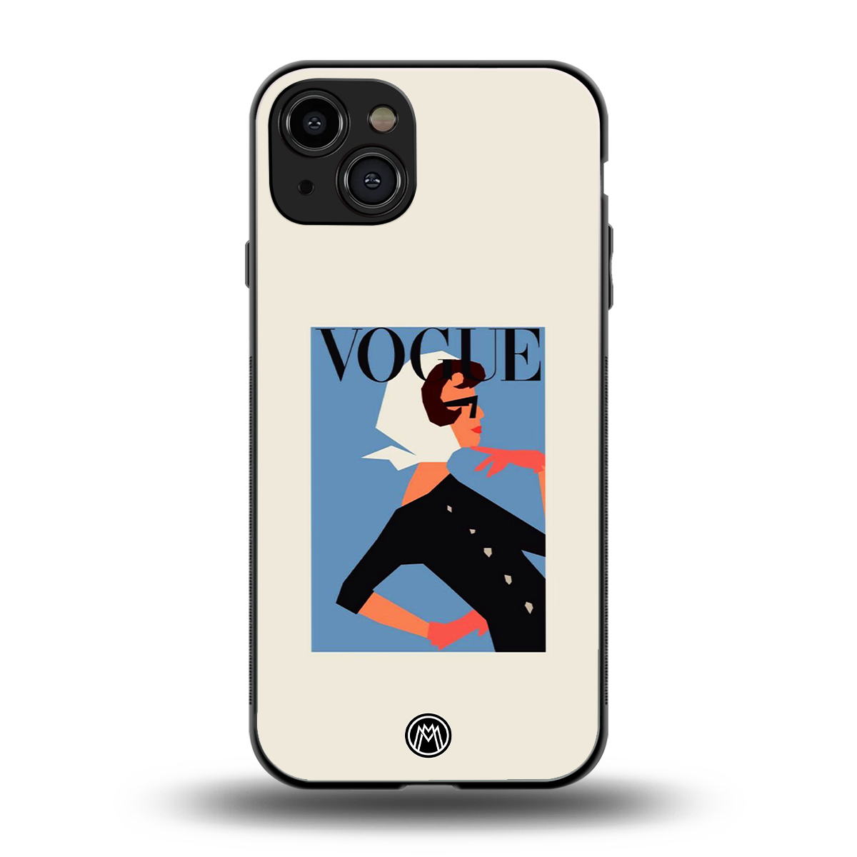 vogue lady back phone cover | glass case for iphone 15
