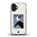 vogue lady back phone cover | glass case for iphone 16 plus