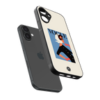 vogue lady back phone cover | glass case for iphone 16 plus