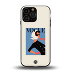 vogue lady back phone cover | glass case for iphone 16 pro max