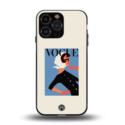 vogue lady back phone cover | glass case for iphone 16 pro max