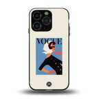 vogue lady back phone cover | glass case for iphone 16 pro
