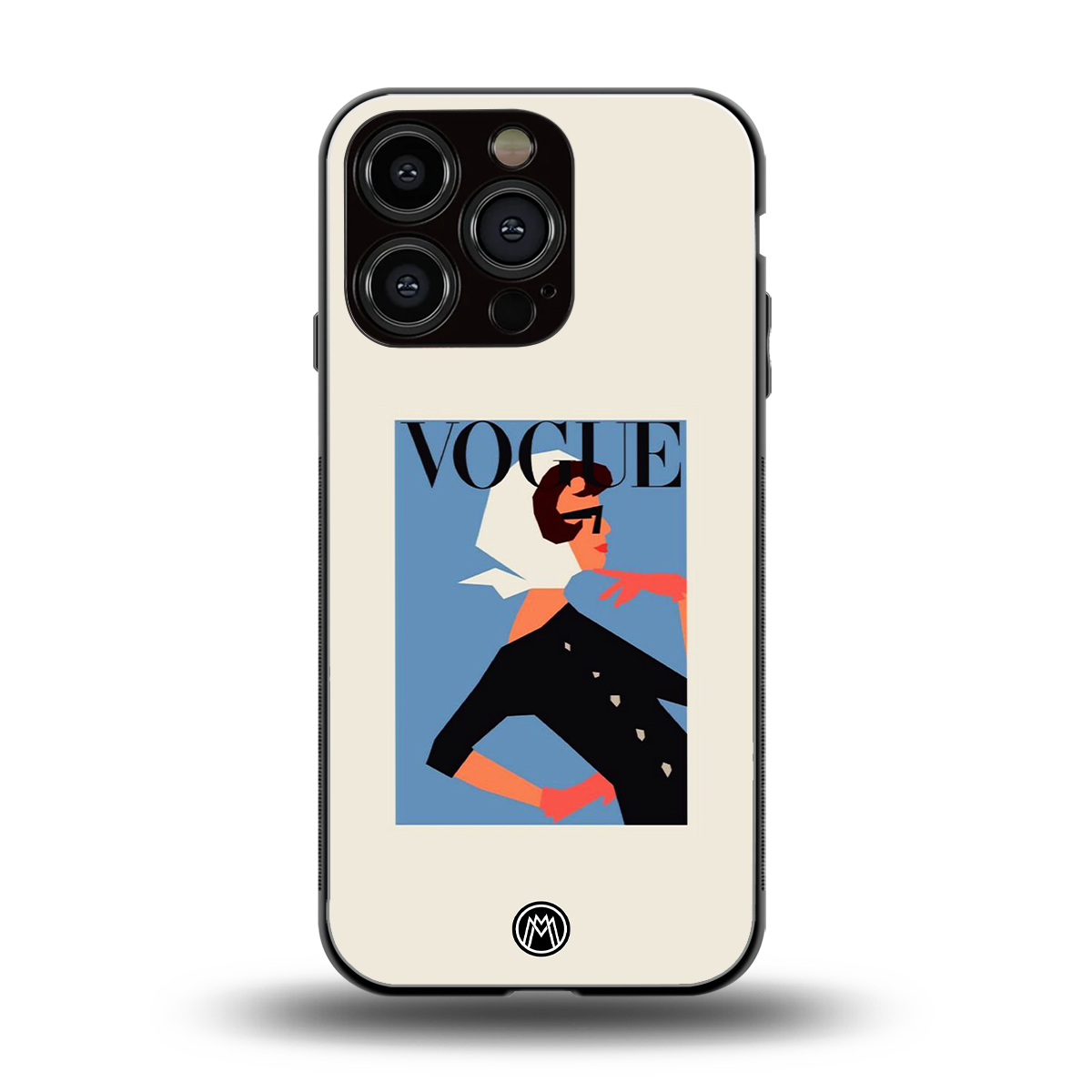 vogue lady back phone cover | glass case for iphone 16 pro