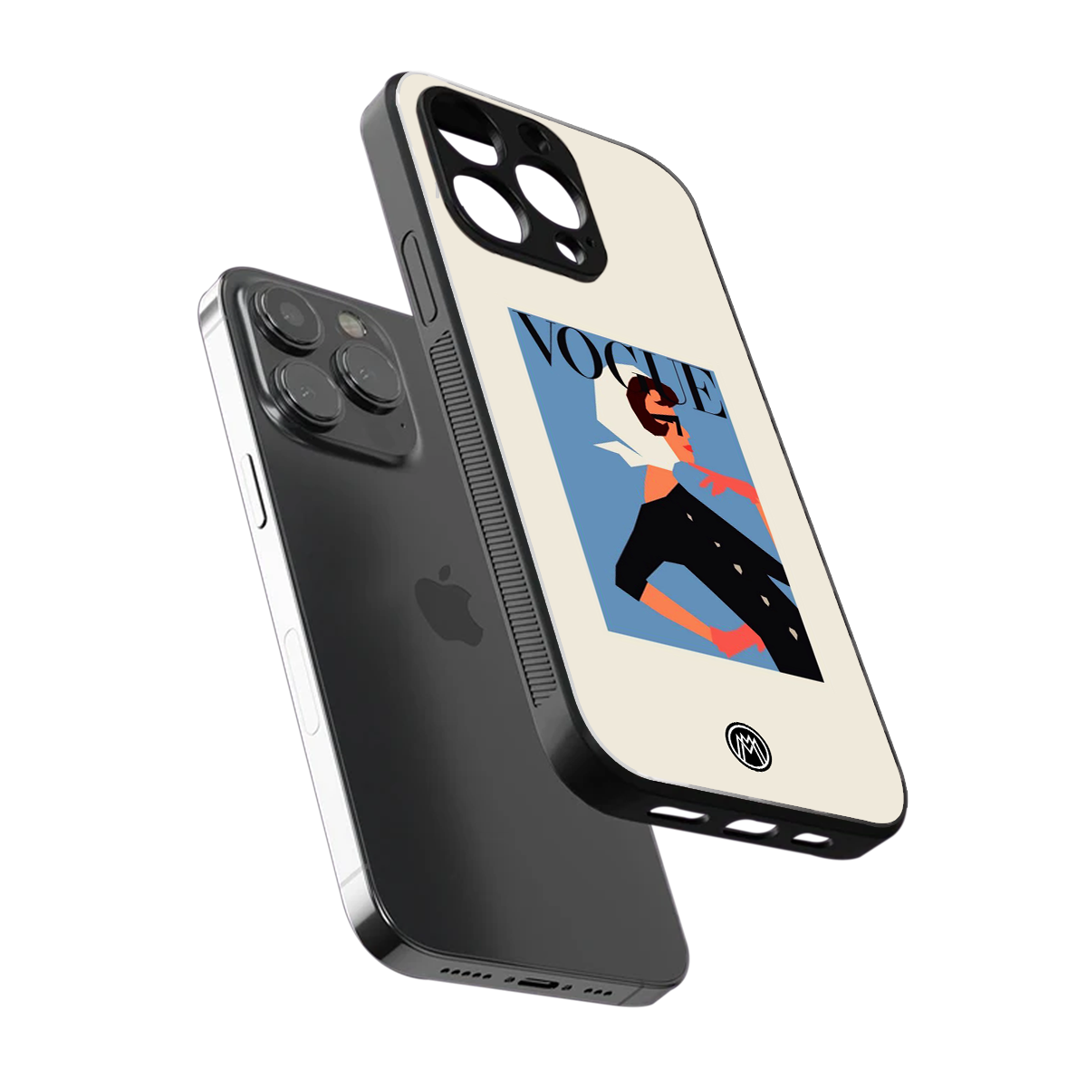 vogue lady back phone cover | glass case for iphone 16 pro