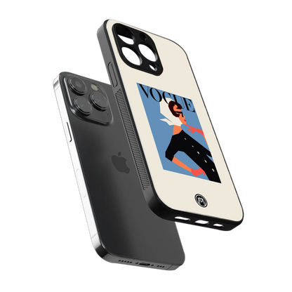 vogue lady back phone cover | glass case for iphone 16 pro