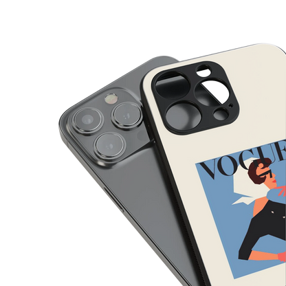 vogue lady back phone cover | glass case for iphone 16 pro max