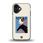 vogue lady back phone cover | glass case for iphone 16
