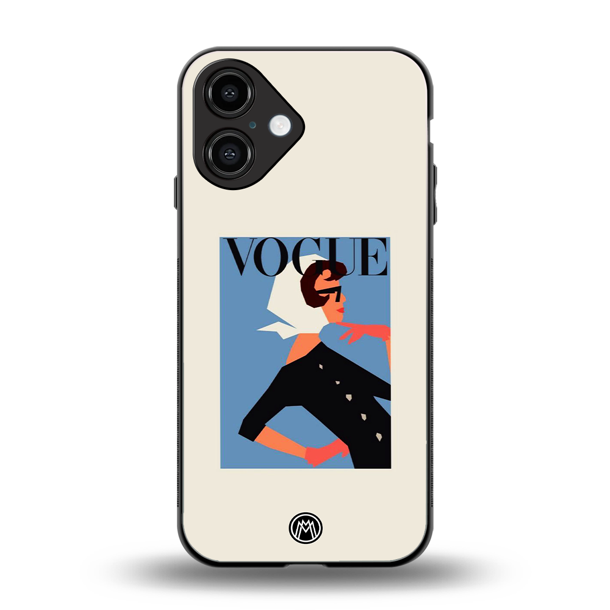 vogue lady back phone cover | glass case for iphone 16