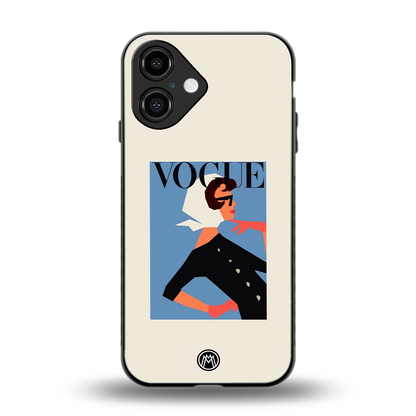 vogue lady back phone cover | glass case for iphone 16