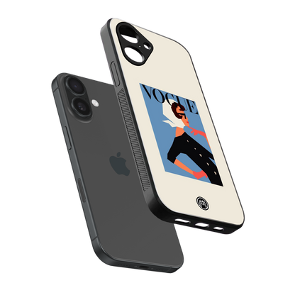 vogue lady back phone cover | glass case for iphone 16