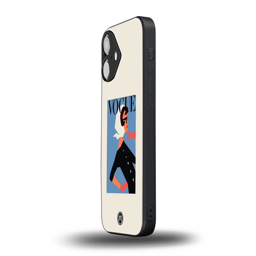 vogue lady back phone cover | glass case for iphone 16
