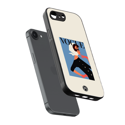vogue lady back phone cover | glass case for iphone 16e