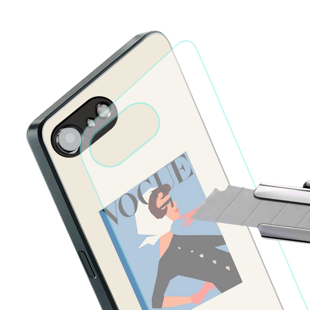 vogue lady back phone cover | glass case for iphone 16e