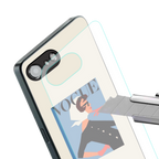 vogue lady back phone cover | glass case for iphone 16e